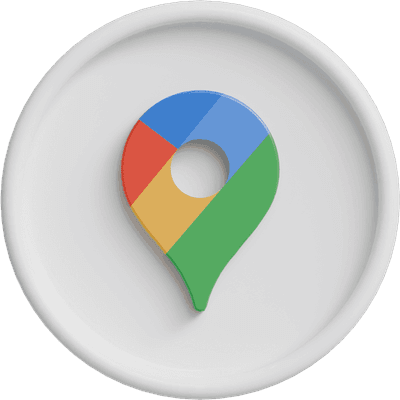 3d google maps logo with modern circular blue background