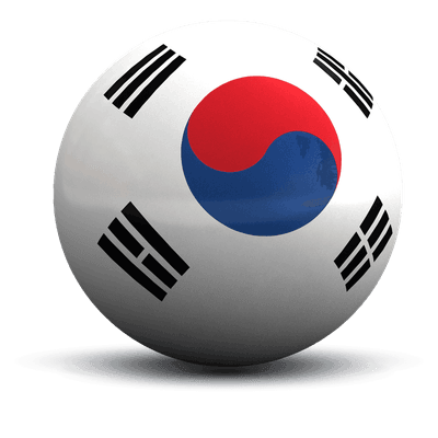 아시아 국가들의 국기가 그려진 구 일러스트