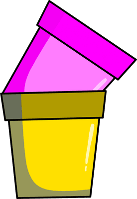 Pink and yellow Flower pot illustration
