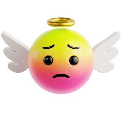 Sorry Emoji with Angel Wings