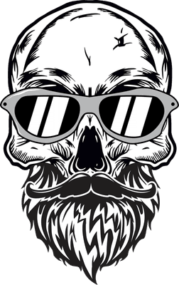 Bald Skull with Sunglasses Illustration 대머리 선글라스 해골 일러스트