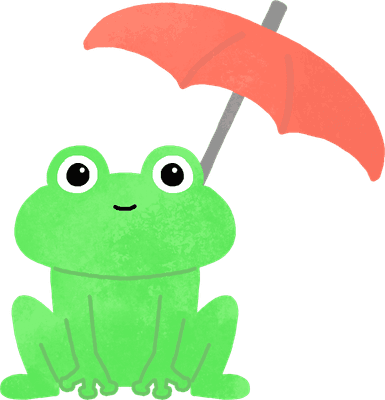 우산을 쓴 개구리