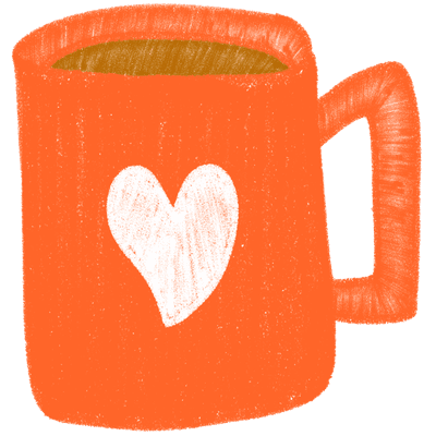 cute orange glass - Hand Drawn in