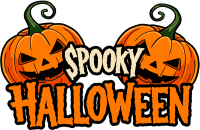 Beneath these elements, the words SPOOKY HALLOWEEN are boldly displayed in a festive