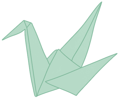 Tanabata green paper crane