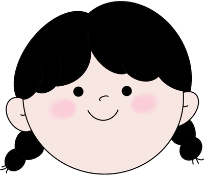 귀여운 검은 머리 양갈래 여자아이 일러스트
