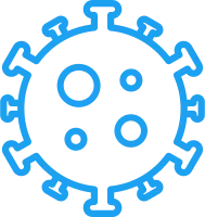 Blue virus icon - outline