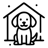 Shelter Dog Outline Icon-유기견 보호소 아이콘