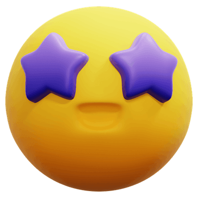 3D Star Eyes Excited Emoji Icon
