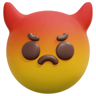 3D Angry Devil Face Emoji Icon