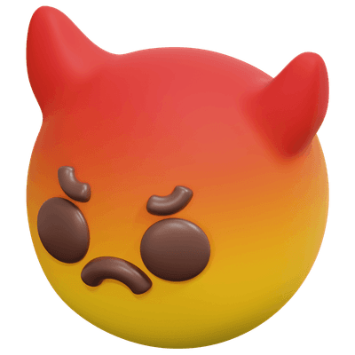 3D Angry Devil Face Emoji Icon