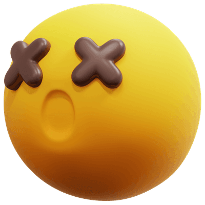 3D Dizzy Shocked Face Emoji Icon