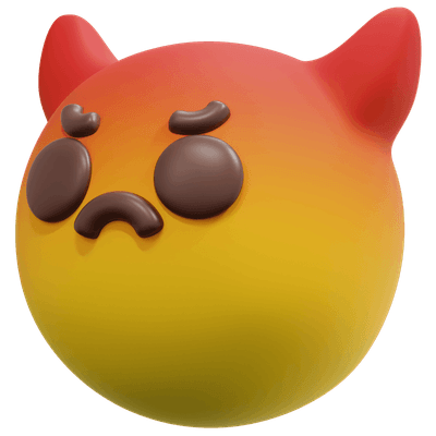 3D Angry Devil Face Emoji Icon