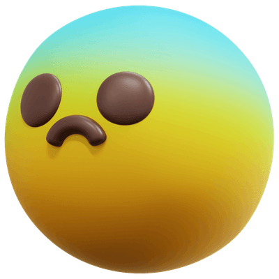 3D Sad Frown Face Emoji Icon