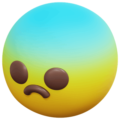3D Sad Frown Face Emoji Icon