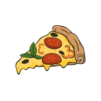 slice of pizza with melting cheese vector illustration