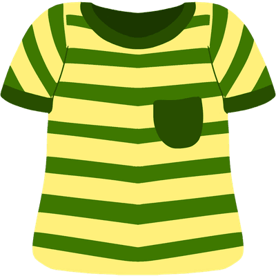 Green and yellow striped t-shirt