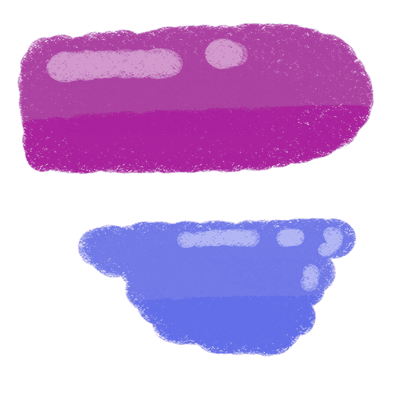 Cute Hand Drawn Blob Shapes Purple and Blue Gradient Clipart