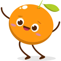 Cute Kawai Orange Character Mascot Element Icon