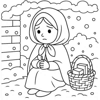 성냥팔이 소녀 색칠공부 도안