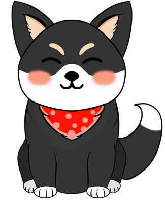 Cute Shiba Inu Dog Illustration set