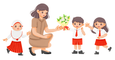 Student Give Flower to Teacher