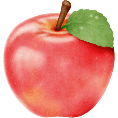 Red Apple  hand drawn illustration