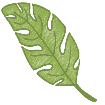Tropical Leaf Illustration with Cutouts
