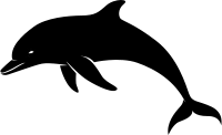Dolphin jumping out of water on white background.Dolphin logo illustration.