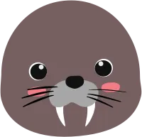Cute Seal Head Icon in Chibi Kawaii Style 치비 카와이 스타일의 귀여운 바다표범 머리 아이콘