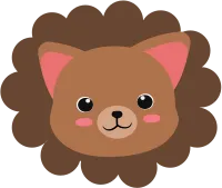 Adorable Chibi Lion Head Character Illustration for Kids 귀여운 치비 스타일 사자 얼굴 캐릭터 일러스트