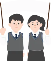 현수막 든 학생