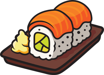 Japanese Sushi Cartoon Style Food Illustration
