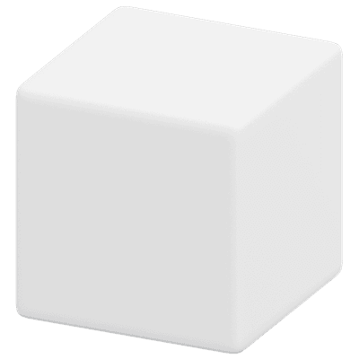3D White Minimal Cube Icon