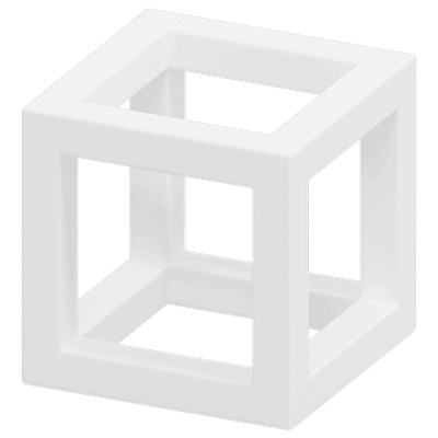 3D Wireframe Cube Icon