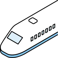 Vehicle icon, highspeed rail 'bullet train', simple and cute isometric line drawing icon