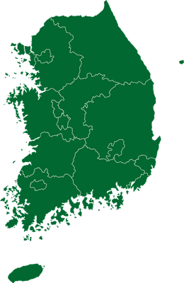 녹색 한국 지도