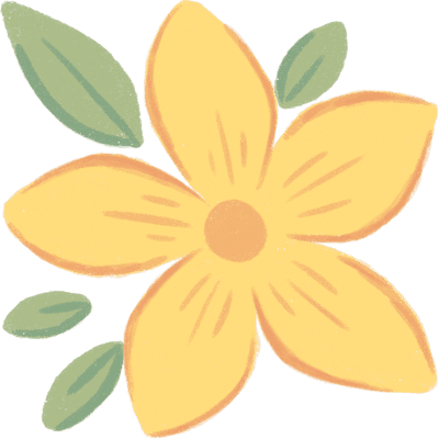 Yellow flower drawing illustration element