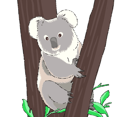 Koala drawing illustration transparent background