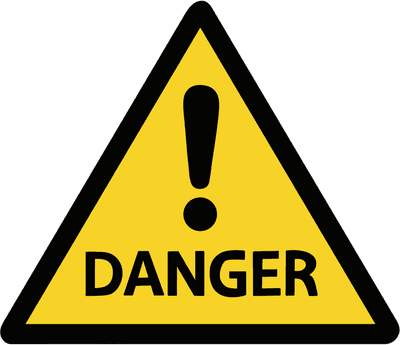 DANGER 위험 경고 표지판 아이콘