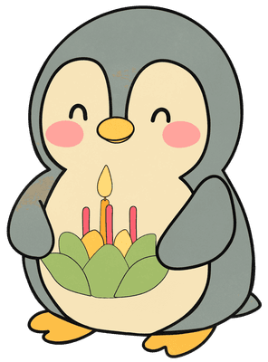 cute penguin in Loy Krathong