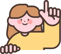 위를 가르키는 빼꼼 사람 캐릭터