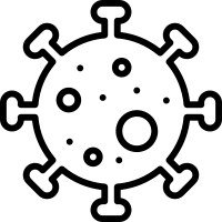 Black virus icon - outline