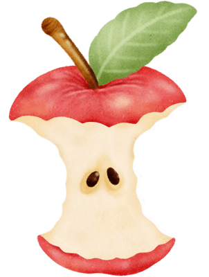 Bitted Red Apple Watercolor style