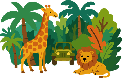 Safari Animals in the Jungle