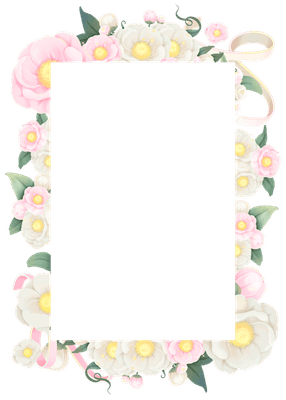 Camellia Bloom Frame for Wedding card