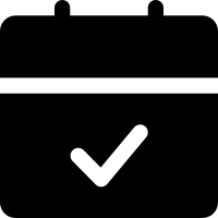 Black calendar icon - solid
