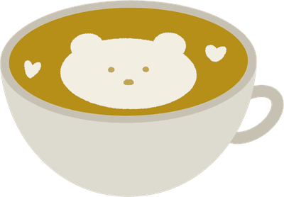 곰 라떼아트 일러스트 이미지