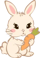 Cute Rabbit Holding carrot