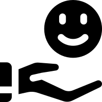 gratitue glyph icon. Strong and solid icon for websites and mobile apps.